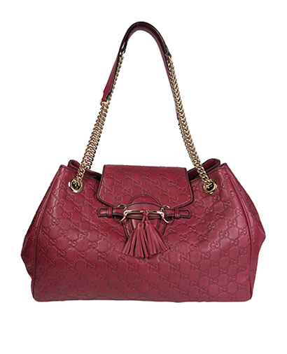 Emily Guccissima Hobo Bag, &pound;375, Handbags, Red, Leather, Front view